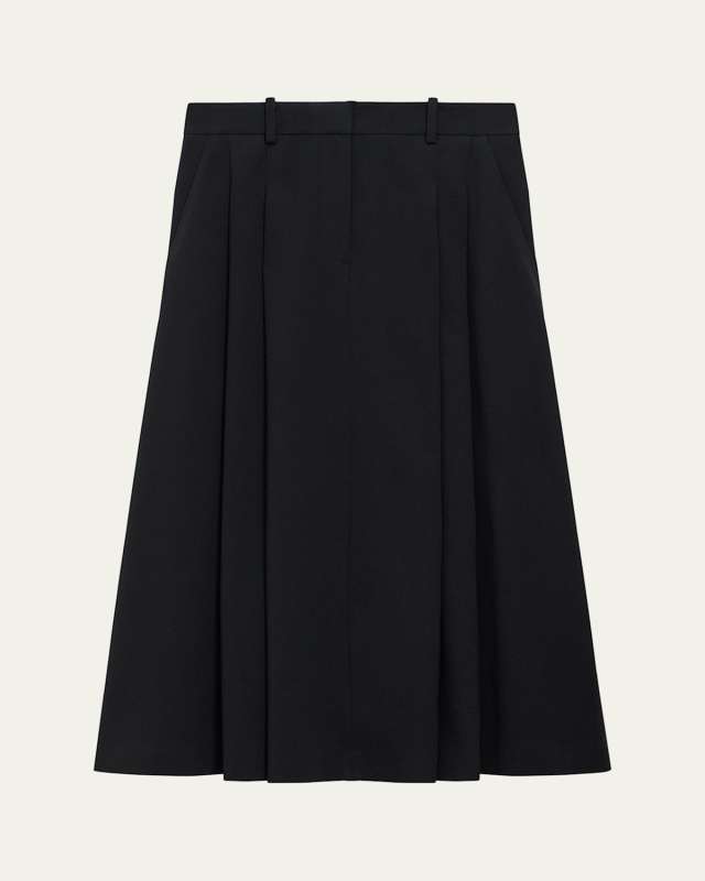 Double-Pleat Trouser Maxi Skirt